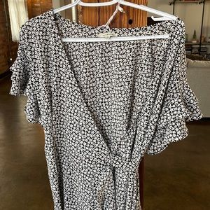 Flower Print Wrap Dress